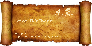 Avram Róbert névjegykártya